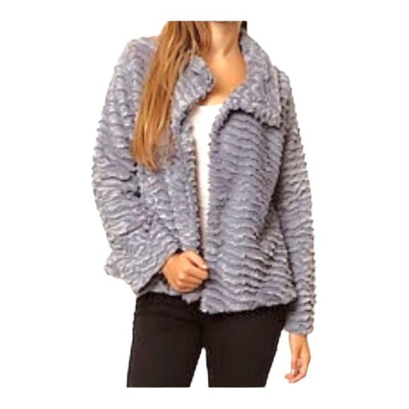 Patagonia Women's Curly High Pile Fleece Teddy Faux Fur Plush Jacket Gray Small